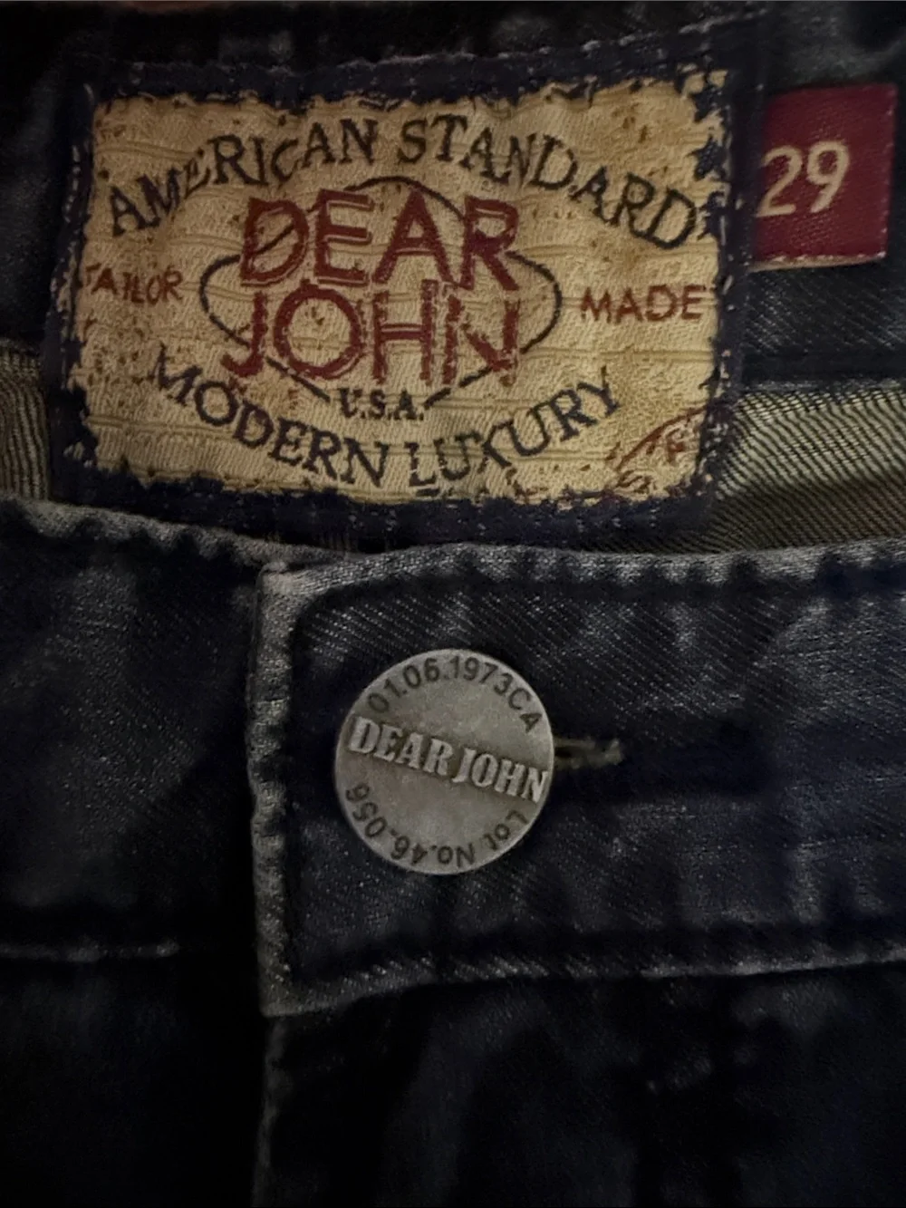 Dear John Men's Straight Distressed Indigo Jeans